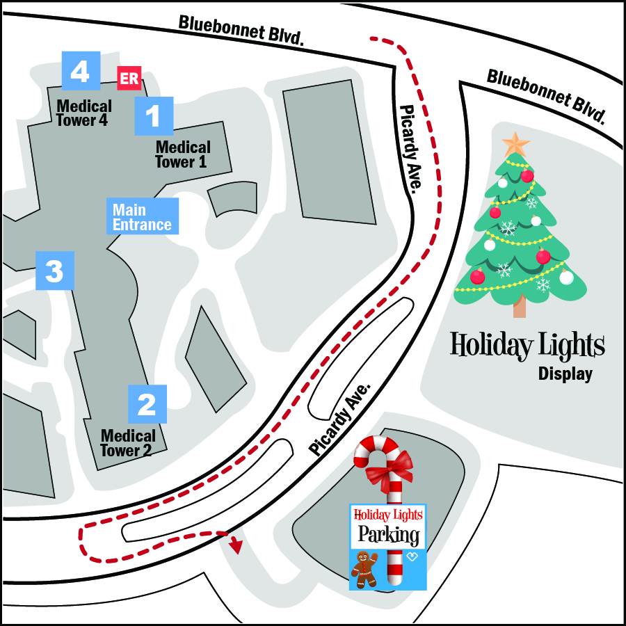 holiday lights parking map