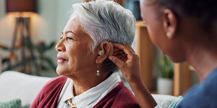 Woman with a hearing aid 