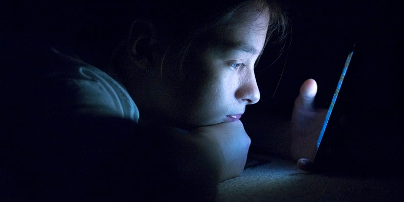 Kid staring at screen