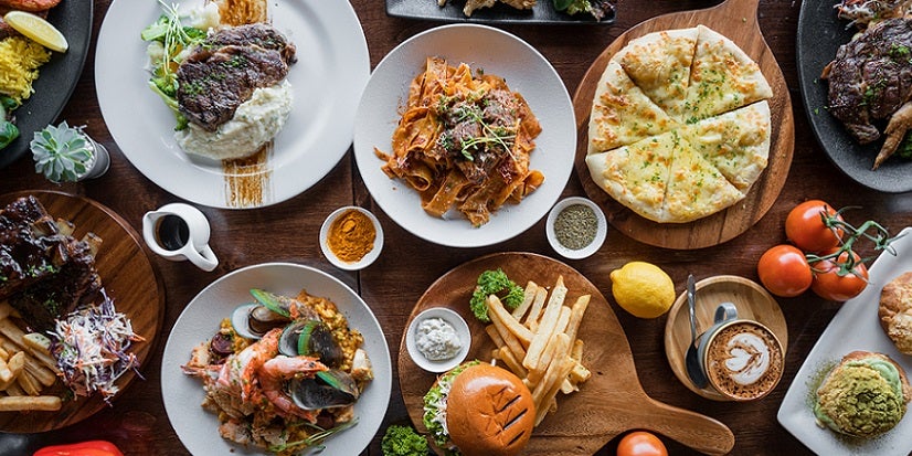 Table of plates of food