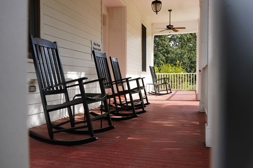 Porch with rocking chairs