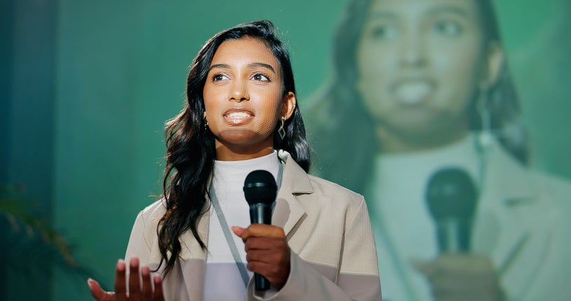 Woman giving speech