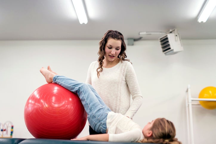 Pediatric pelvic floor therapy session