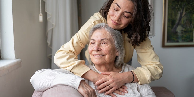 Woman hugging mom 