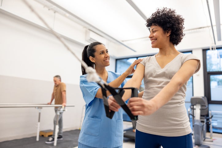 Patient in outpatient physical therapy