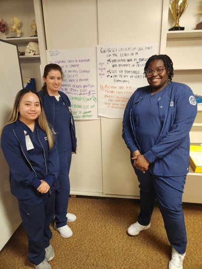 Juniors working on a critical thinking activity. 